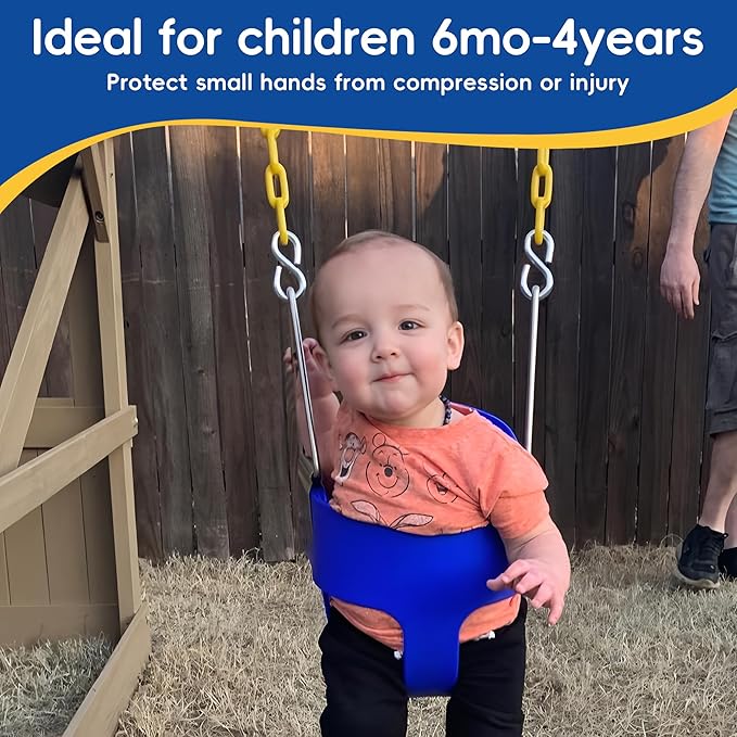 Take Me Away Toddler Swing - High Back Bucket Seat, Plastic-Coated Chains, Compatible with Swing Set Accessories