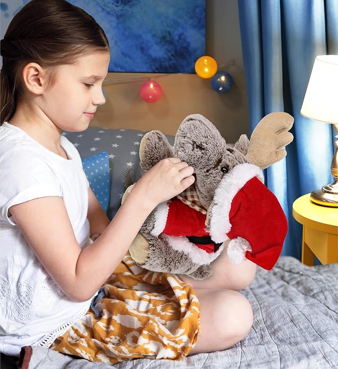 DolliBu Santa Claus Stuffed Animal Dress Up Costume Set - Cute Christmas Stuffed Animal Santa Outfit with Red Hat and Suit - Large