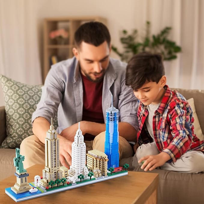 YaJie New York Skyline Micro Mini Blocks Building Set, Collection Model Kit - Detailed City Architecture Toy for Adults & Kids 14+(3452 Pcs)