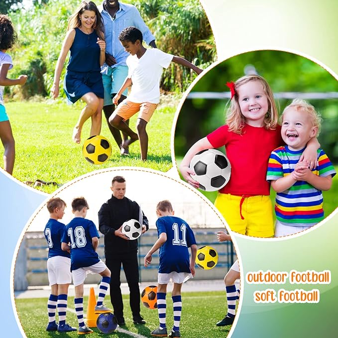 Jerify 4 Pcs Sports Foam Soccer Ball 6.5 Inch Soft Soccer Foam Ball for Kids Teens Adults Indoor Practice and Backyard Play Beach Swimming Pool Mini Sport Sensory Stress Gift