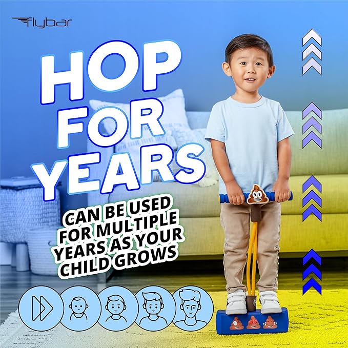 Flybar My First Foam Pogo Jumper for Kids Fun and Safe Pogo Stick for Toddlers, Durable Foam and Bungee Jumper for Ages 3 and up, Supports up to 250lbs