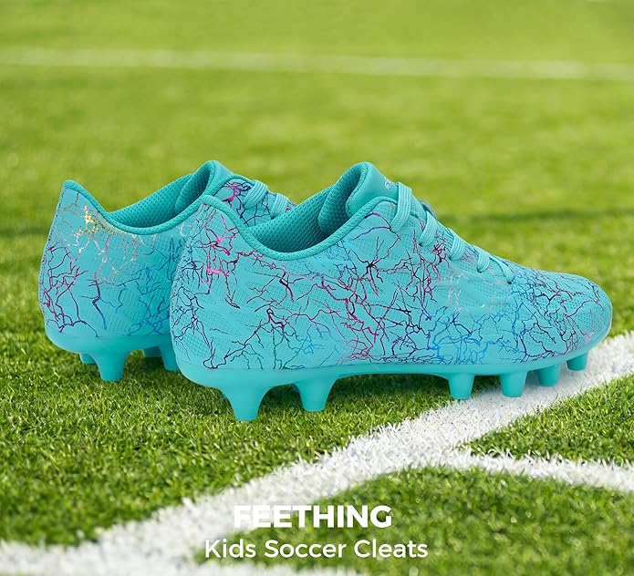 Grils Boys Soccer Cleats Youth Firm Ground FG Football Shoes Lightweight Breathable Outdoor Trainning Sport Shoes for Little/Big Kids