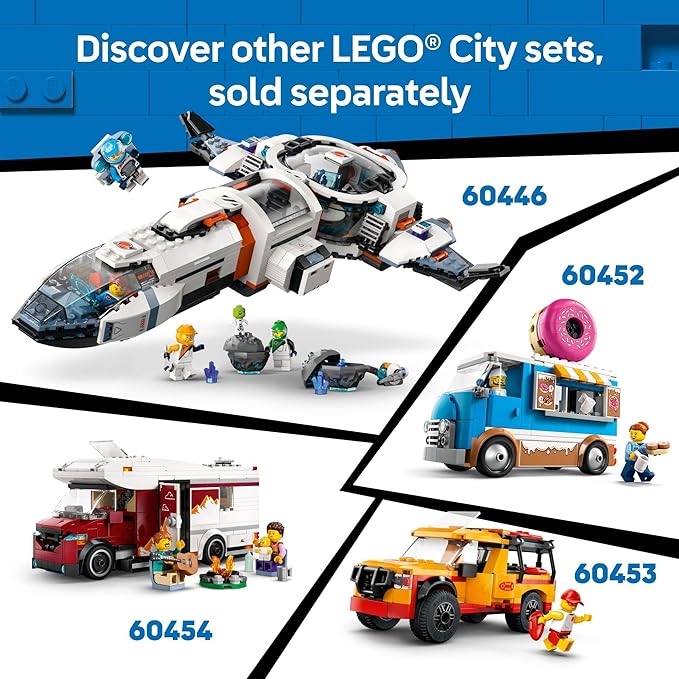 LEGO City Donut Truck Toy - Building Toy for Kids, Boys and Girls, Ages 5+ - Gift for Birthdays - Mobile Donut Stand W/ 2 Minifigures & Other Accessories - 60452