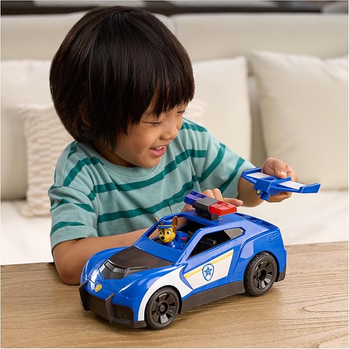 Paw Patrol: Search & Rescue, Chase Launch 'N' Rescue Cruiser with Figure & 2 Projectiles, Lights, Sounds, & Hidden Launcher, Kids Toys for Boys & Girls Ages 3 and up