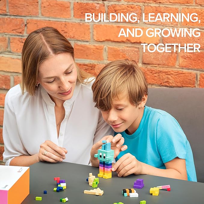 PIXIO Flags - Magnetic Building Blocks for Kids Over 6 Years, Pixel Art, STEM Magnet Toys for Kids Ages 8-12, Portable Magnetic Blocks for Creativity - 162 pcs
