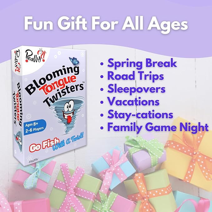Really?! Hilarious Card Games for Kids 8-12 Teens Adults, Educational Family Party Games with Tongue Twisters, Speech Therapy Games, Homeschool, Gifts for Boys 8-12 Girls