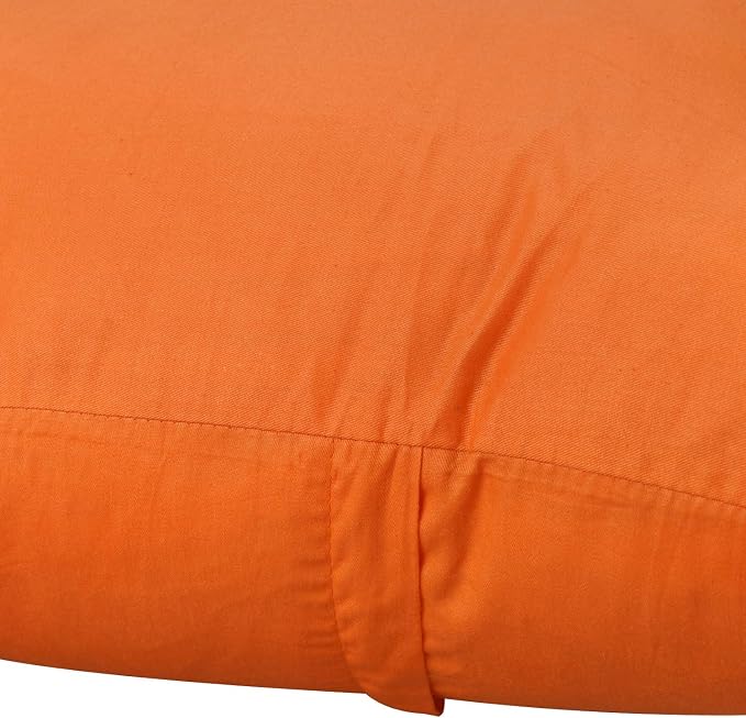 Thmyo 4-Pack 100% Cotton Comfortable Solid Decorative Throw Pillow Cases Square Cushion Cover Pillowcases Sublimation Blank Pillow Cover Halloween DIY Throw Pillowcase(22x22inch/55x55cm,Orange)