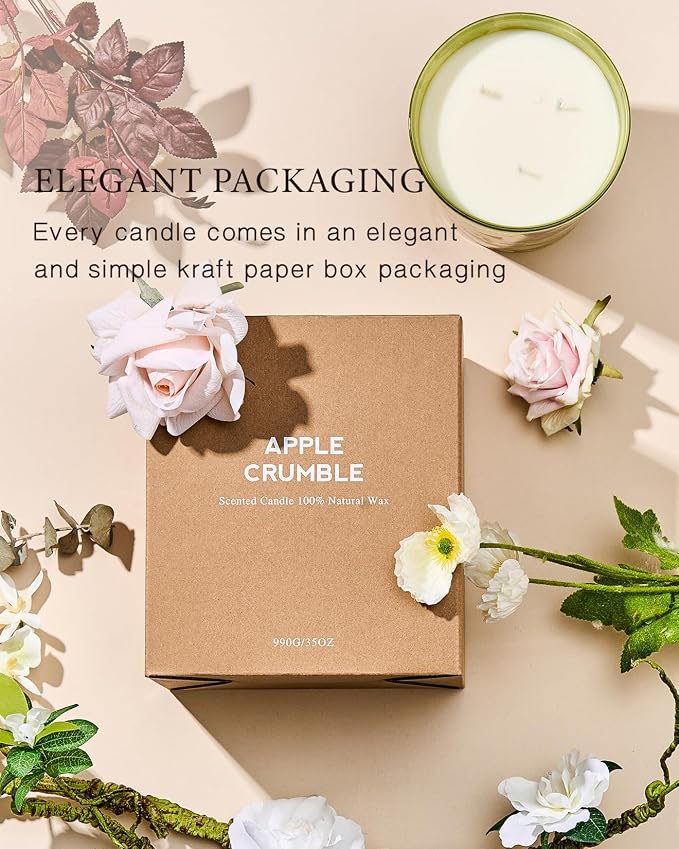 M&SENSE Fudgy Cocoa Brownie Soy Candle, 35oz 3 Wick 150H, Chocolate Bakery Scent, Large Aromatherapy Candle for Bedroom Cozy