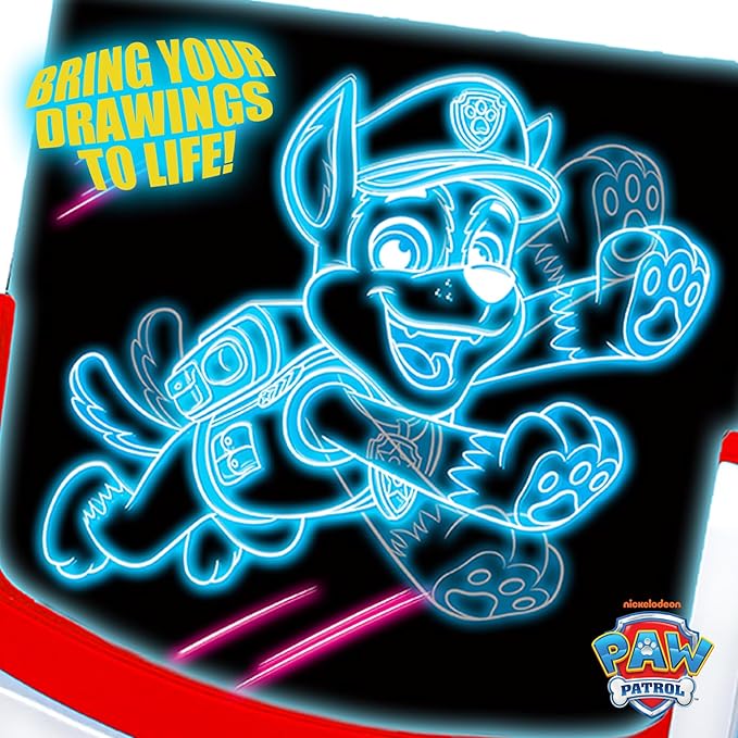 PAW Patrol Animated Glow Pad – LED Drawing Pad for Kids with 6 Storyboards, 3 Markers & Color Changing Lights – Birthday Gift Idea