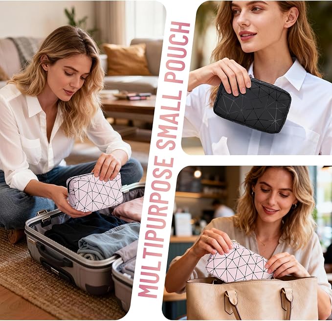 PU Leather Sanitary Napkin Storage Bag Tampon Bag for Purse Travel Small Make Up Bag Cosmetic Bag Menstrual Cup Pad Pouch First Period Kit Bag for Women Ladies Black