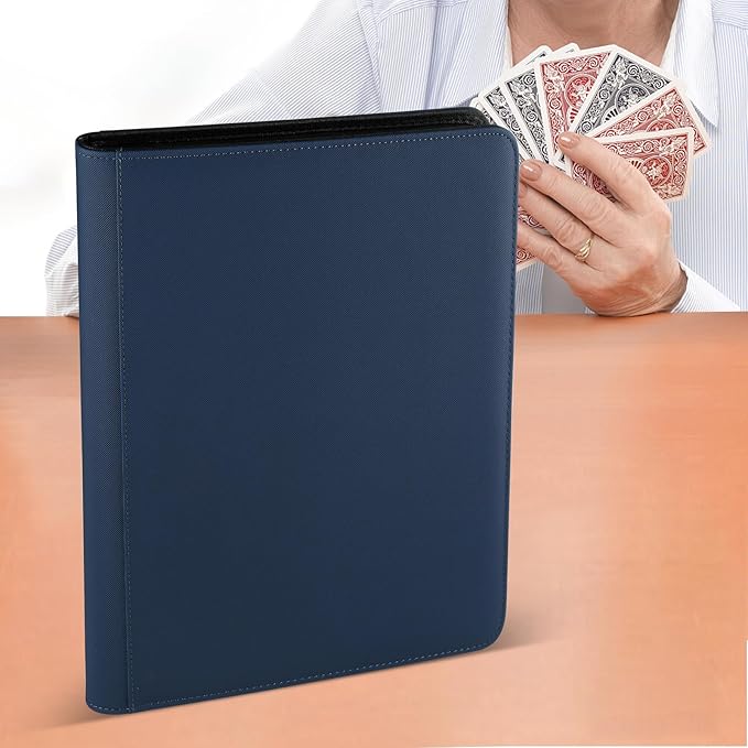 GERMUN Trading Card Binder 16 Pocket, 1024 Pockets Card Binders, Card Collection Binder, Card Album Folder for MTG, TCG, Sports Cards, Game Cards (Dark Blue)