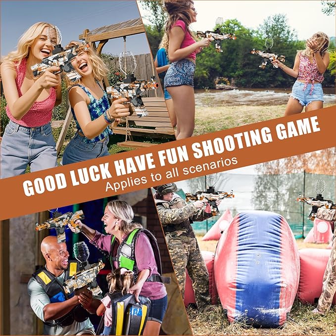 Gel Ball Blaster, Splat Gel Gun for Precision Shooting, Electric Water Ball Blaster Gun with Top Loading Design, Great for Competitive Team Play, Ages 15+ (Orange)