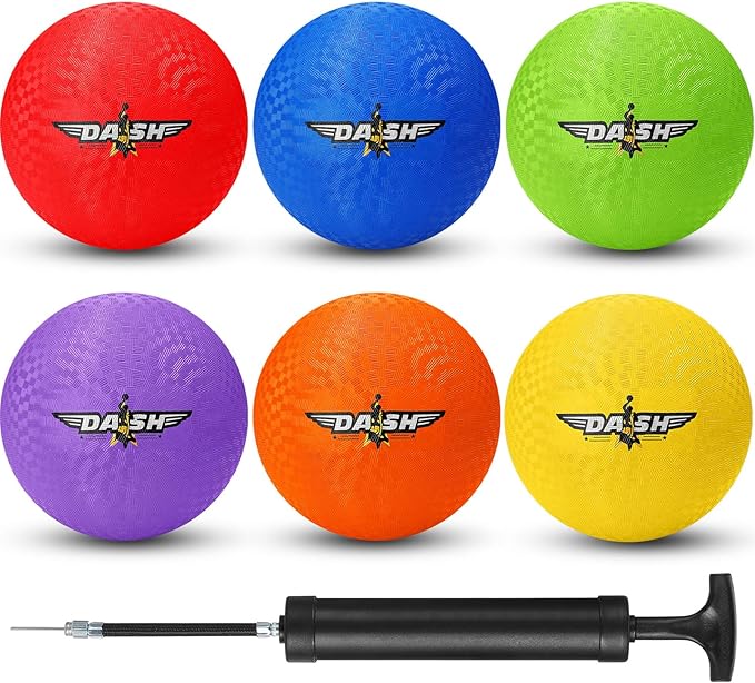 Jerify 8.5 Inches Playground Balls Kickball Bulk, Colorful Inflatable Sports Bouncy Balls, Dodgeball, Kickball for Official Play, and Fun Indoor and Outdoor Toys and Gift