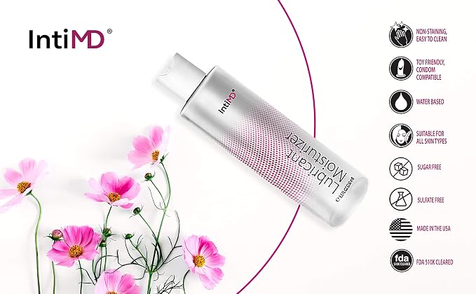 IntiMD Personal Lubricant Moisturizer Water Based Lube, FDA 510K Cleared, Long Lasting, Sensitive Skin Friendly - 8.5oz