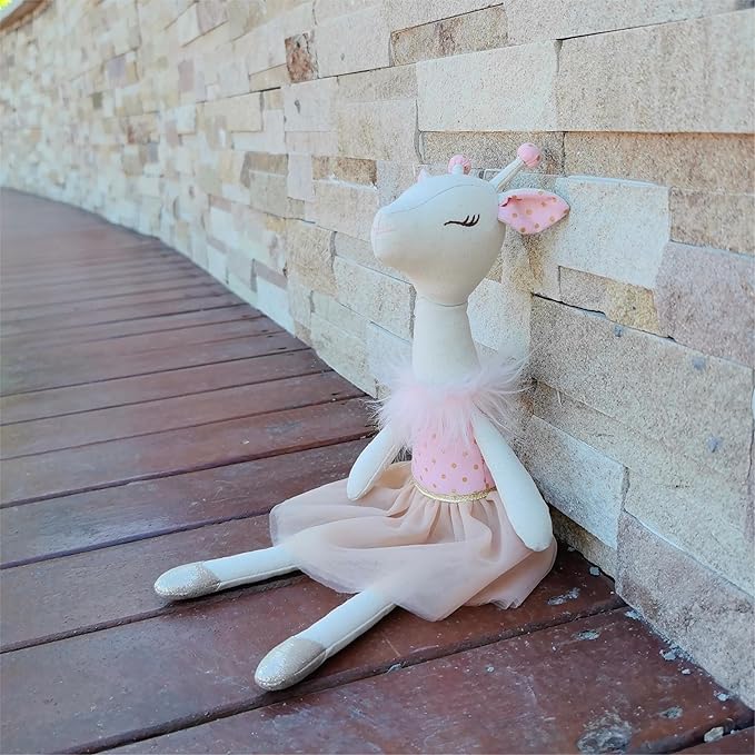 Giraffe Stuffed Animals for Girls,15.7" Pink Deer Plushies with Lace Skirt,Cute Stuffed Animal for Girls