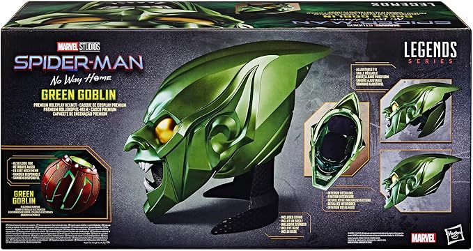 Marvel Legends Series Green Goblin Premium Roleplay Helmet, Spider-Man: No Way Home Adult Collectible Roleplay Gear