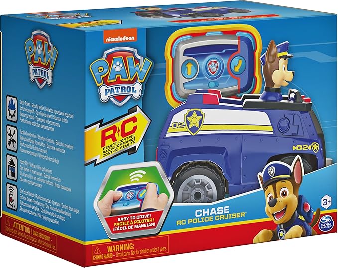 Paw Patrol, Chase Remote Control Police Cruiser with 2-Way Steering, for Kids Aged 3 and Up