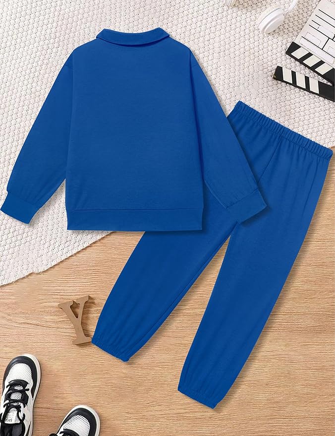 MIGU Boys Clothes for Boys Outfits Set Half-Zip Pullover Sweatshirt and Sweatpant 2pcs Boys Tracksuit