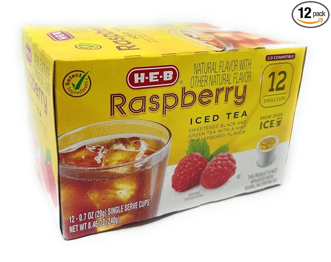 Raspberry Iced Tea Single Serve Compatible with Keurig K-Cup Brewers - 12 count