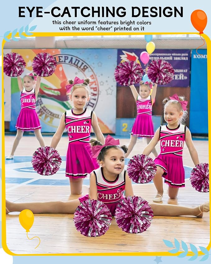 JenPen Cheerleader Costume Set Cheerleading Outfit Cheer Uniform Dress Cosplay for Halloween Party Gifts 3-9 Years