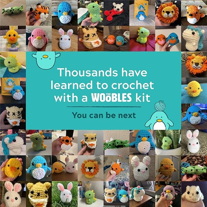 The Woobles Crochet Kit for Beginners - Easy Arts and Crafts Knitting & Crochet Animals Kit As Seen On Shark Tank - Bjรธrn The Narwhal