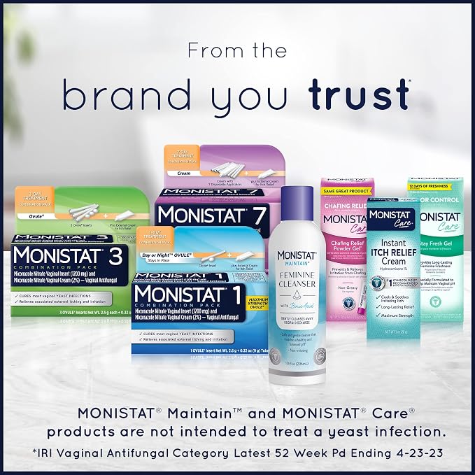 Monistat Instant Itch Relief Cream for Women, Fragrance-Free Formula with Aloe Vera Soothes and Cools Vaginal Itch, 1 Oz