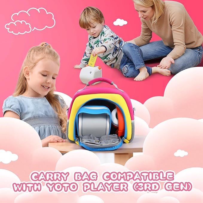 Carrying Bag Compatible with Toniebox Starter Set and Tonies Figurines, Kids Toys Storage Case with Handle and Shoulder Strap for Tonies Box, Detachable Bag for Toniebox Accessories