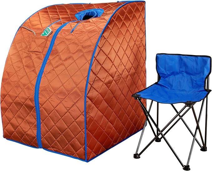 Durasage Ultra Low EMF Infrared Sauna Box – Portable Sauna with Heated Footpad & Chair, Personal Home Spa for, Stress Relief, Weight Loss & Skin Rejuvenation, Foldable, Easy Setup & Remote Control