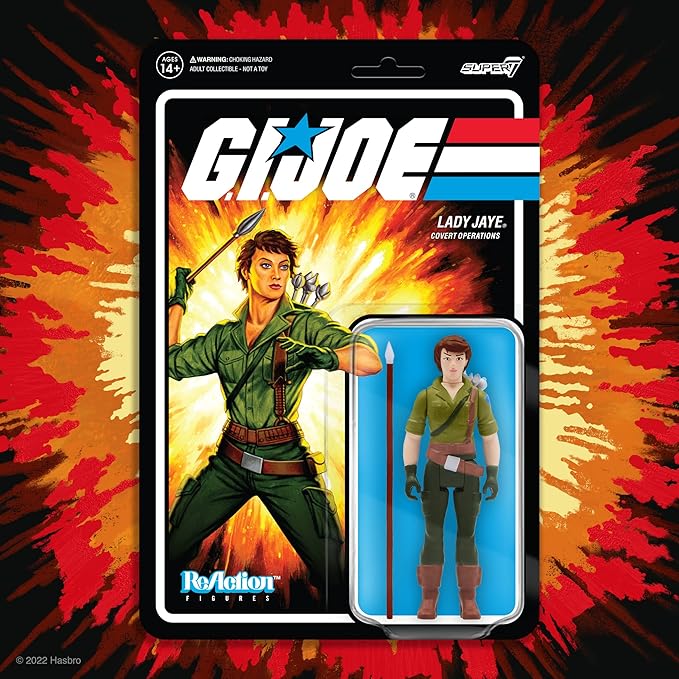 Super7 G.I. Joe Lady Jaye - 3.75" G.I. Joe Action Figure with Accessory Classic Cartoon Collectibles and Retro Toys