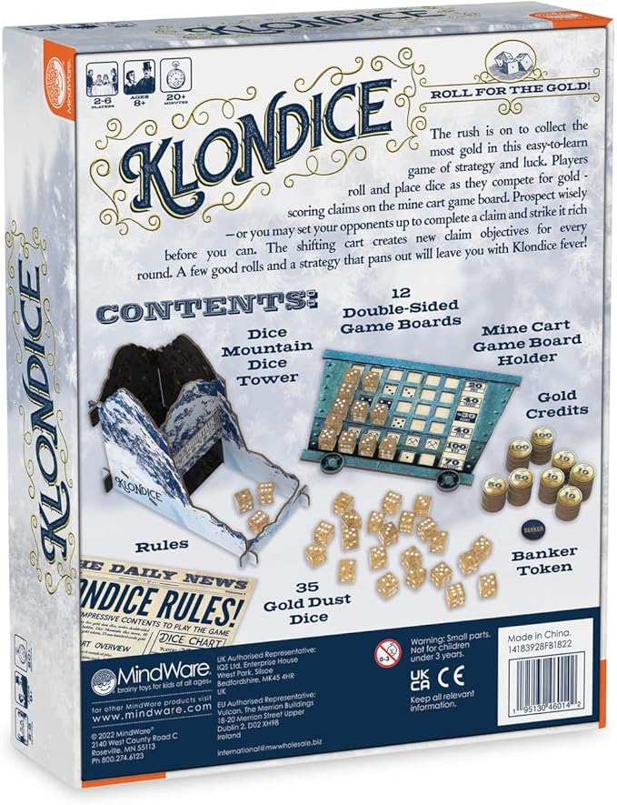 MindWare Klondice Game | Fun Dice Games for Family Game Night | Ages 8 and up 2-6 Players