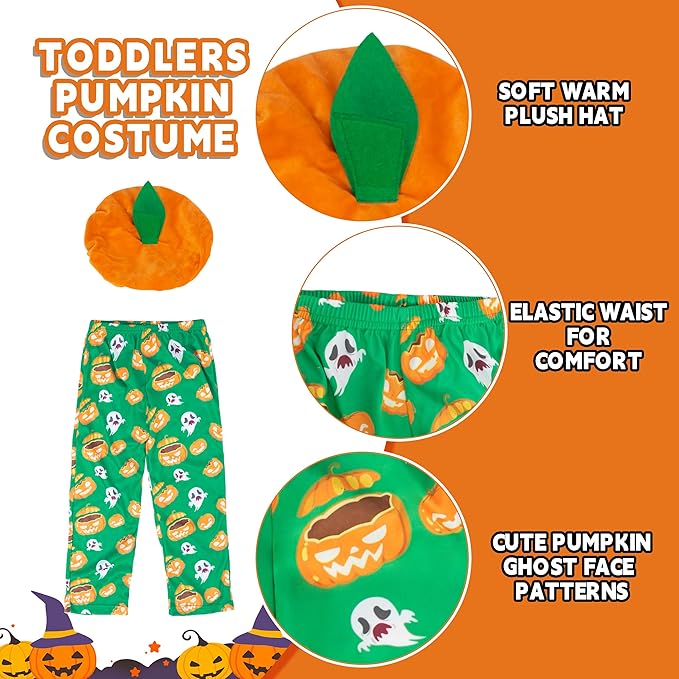 IKALI Halloween Pumpkin Costume with Pumpkin Hat Halloween Dress Up