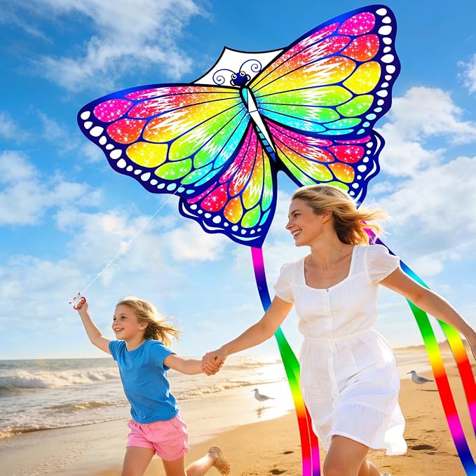 Kites for Kids Ages 4-8 8-12, Beginner Kite for Adults Easy to Fly Kids Kites for Toddlers Age 3-5 with Handle and 328FT String for Family Outdoor Games and Activities