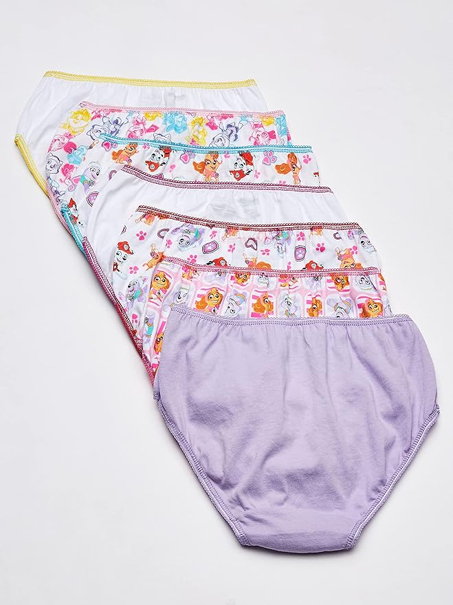 Paw Patrol Girls' 100% Combed Cotton 10-pack Underwear Available With Chase, Skye, Rubble and More in Sizes 2/3t, 4t, 4, 6, 8