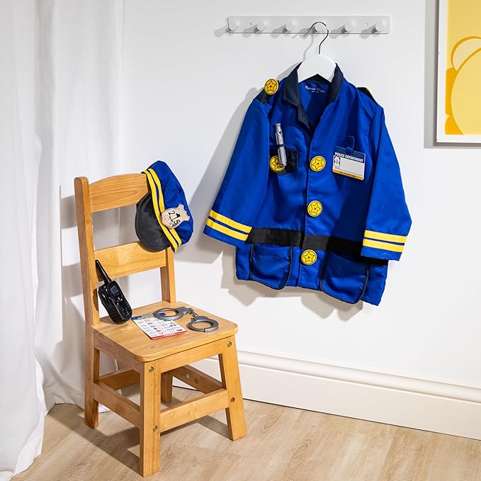 Melissa & Doug Police Officer Costume Dress-Up Set for Kids (8-Piece) – Pretend Play Uniform with Badge, Hat, Handcuffs & Accessories – Role Play Outfit for Toddlers & Children Ages 3+