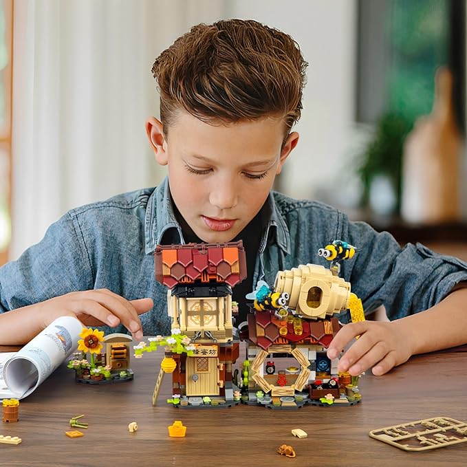 Honey Workshop Mini Building Set, MOC Creative DIY Simulation Architecture Toy, Collectible for Adults, Kids 8-12, NOT Compatible with Classic Bricks (1242 Pieces)