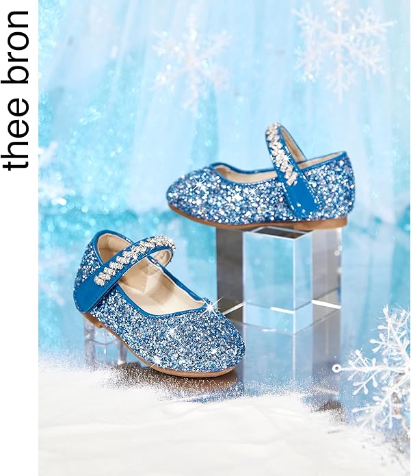 THEE BRON Mary Jane Ballet Flats - Girls' Dress Shoes with Hook & Loop Closure