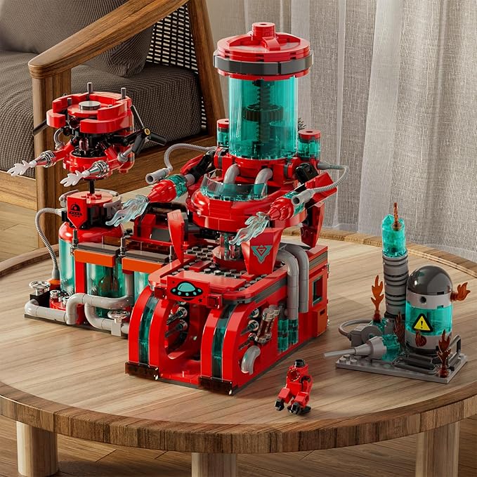Space Fire Station Builidng Set Compatible with Major Brand City Fire Station, Firefighter Gifts, Difficult Toys for 14 Year Old Boys and Up(919pcs)