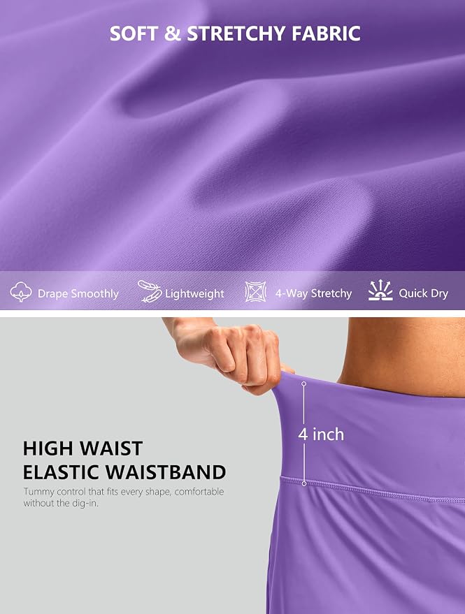 G Gradual 16"/18" Skorts for Women Golf Skirt with 2 Pockets Summer Casual | Built-In Shorts, High Waist, Soft 4-Way Stretch, Breathable Mesh Liner, Tennis Pickleball Athletic Wear, Easy To Match