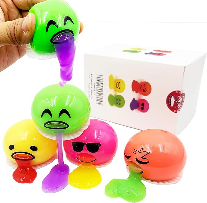 Vomiting Egg Slime Toy - Funny Prank Squeeze Stress Ball Puking Yolk, Novelty Fidget Relief Toy Gag Gift for Kids Adults, Christmas Stocking Stuffers & Birthday Parties