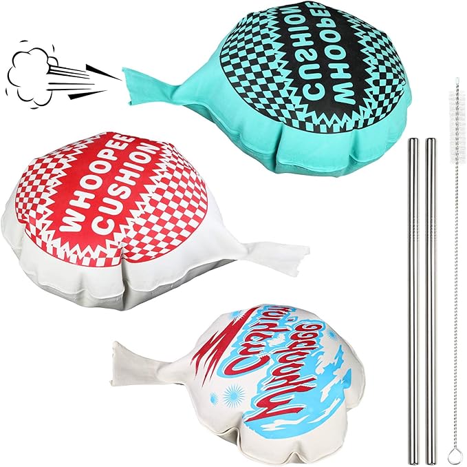 POPLAY 3 Packs Whoopee Cushions, Fart Prank for Novelty Party Favors Kids and Adults Fart Pillow Novelty Gifts