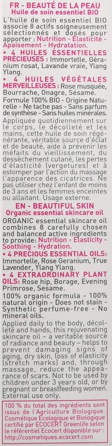 Puressentiel Organic Essential Skincare Oil - Nourishing, Soothing Blend Reduces Signs of Aging - Beneficial Essential Oils Made from Mother Earth - Eco-Friendly and Pure Ingredients - 3.38 oz
