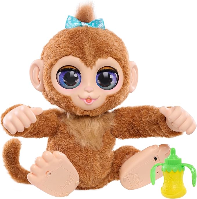 Just Play furReal Peanut The Playful Monkey Interactive Toy, 15-inch Realistic Plush, Kids Toys for Ages 4 Up