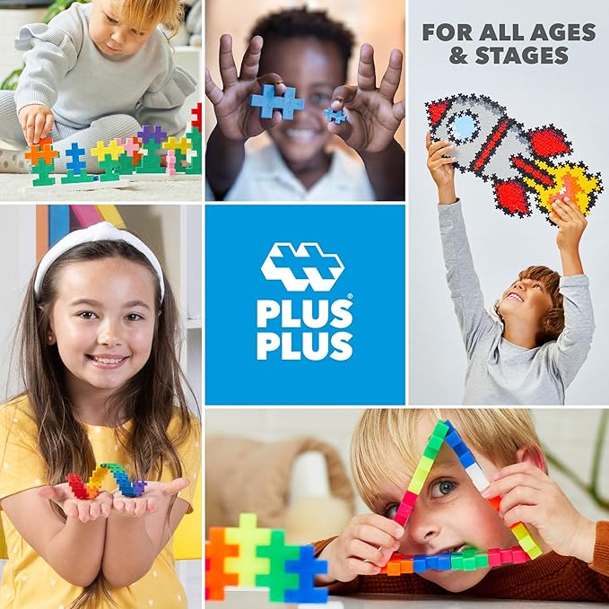 PLUS PLUS Puzzle by Number, 250 Piece Mini Interlocking Hashtag Color Blocks, 3D Pixel Art Kit for Kids - Hearts
