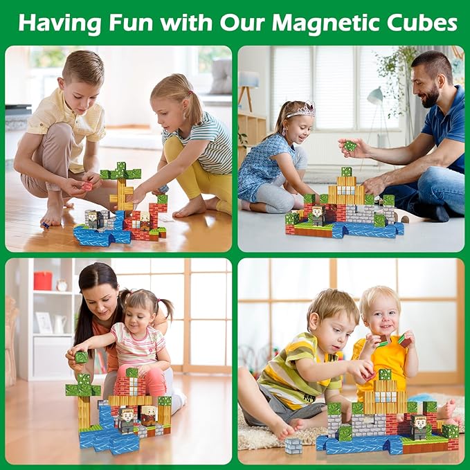 68pcs Magnetic Building Blocks Tiles for Kids Ages 4-8-12,Magnetic Building Tiles Blocks Constructions Toys Birthday Gifts for Kids Boys Girls Ages 8-12