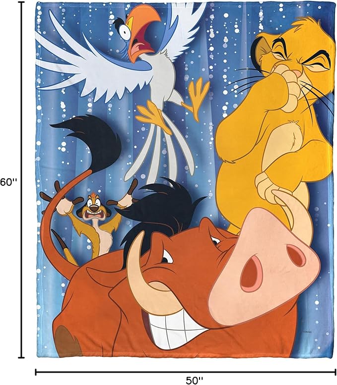 Northwest Disney 100 Silk Touch Throw Blanket, 50" x 60", Embarrassed Pumba