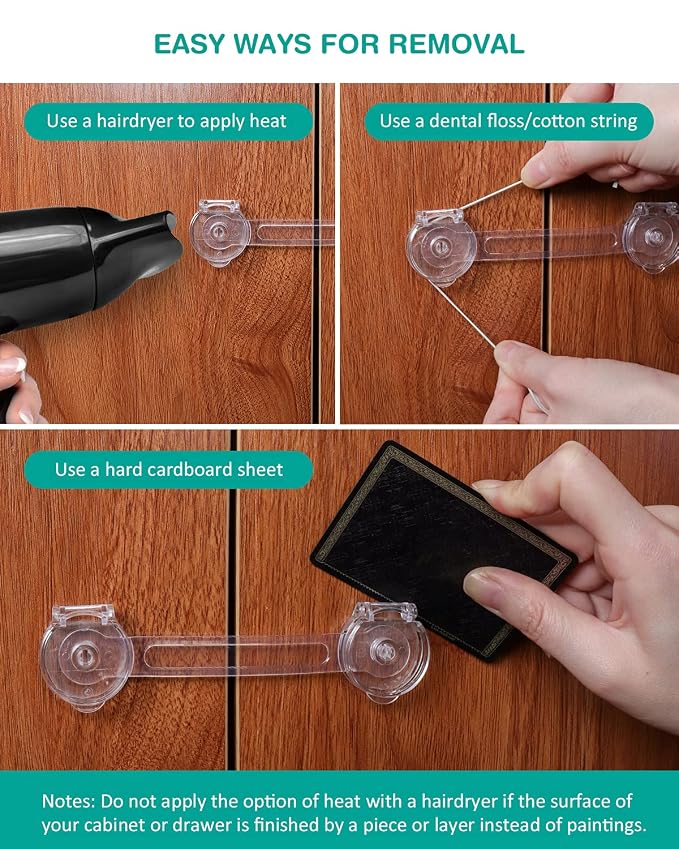 Cabinet Locks for Babies, Baby Proofing Safety Locks, 10 Pack DUOSI No Screws No Magnets Fridge Refrigerators Locks Baby Proofing Child Safety Cabinet Locks for Kitchen Cabinets and Drawers