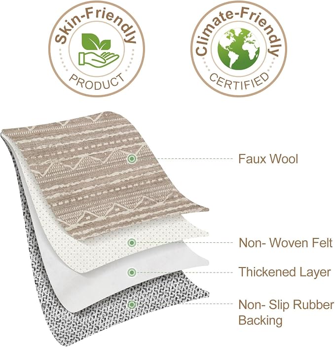 Nakagishi 7x10 Area Rugs Living Room: Washable Boho Large Neutral Soft Farmhouse Rug Stain Resistant Modern Geometric Non-Slip Indoor Floor Carpet for Bedroom Nursery Kids Playroom Office Dining Room