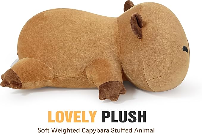 Onsoyours Original 9.8"|1.0 lbs Weighted Stuffed Animals, Cute Weighted Positive Capybara Plush Pillow Toy Soft Weighted Capybara Plushies Gift for Kids Adults