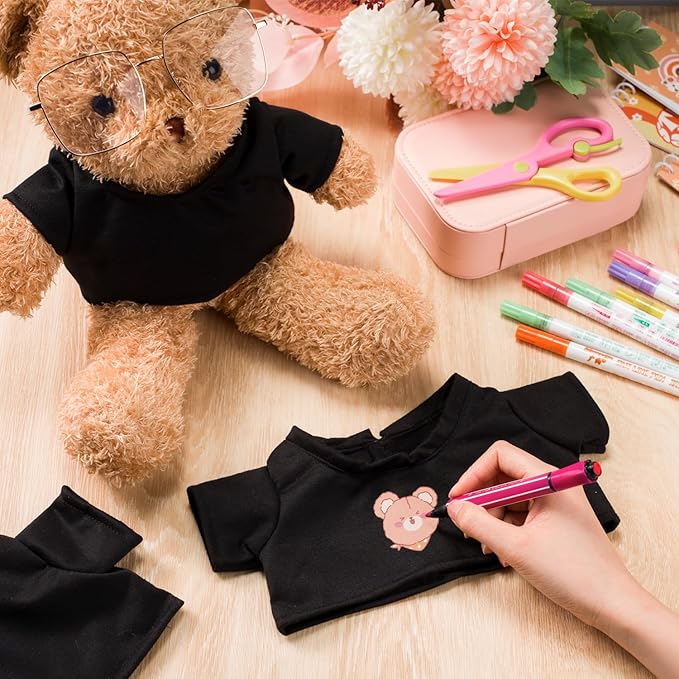 6 PCS Stuffed Plush Bear Clothes Classic Tee Shirts for 14-18 Inches Stuffed Bear Dolls