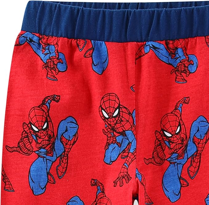 Marvel Spider-Man Boys Short Sleeve T-Shirt and Jogger Pants Set for Toddlers and Big Kids – Blue/Red/Grey